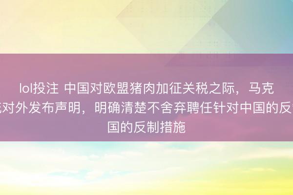 lol投注 中国对欧盟猪肉加征关税之际，马克龙总统对外发布声明，明确清楚不舍弃聘任针对中国的反制措施