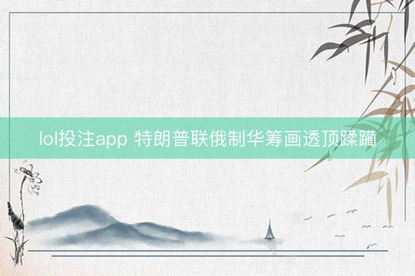 lol投注app 特朗普联俄制华筹画透顶蹂躏