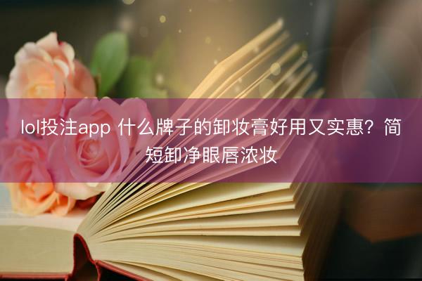 lol投注app 什么牌子的卸妆膏好用又实惠？简短卸净眼唇浓妆