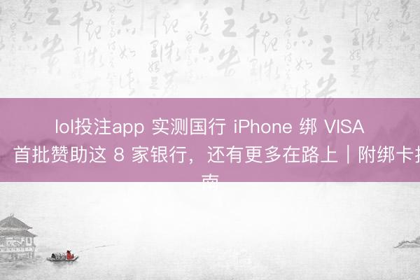 lol投注app 实测国行 iPhone 绑 VISA 卡，首批赞助这 8 家银行，还有更多在路上｜附绑卡指南