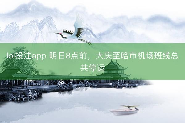 lol投注app 明日8点前，大庆至哈市机场班线总共停运