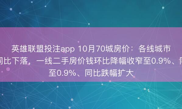 英雄联盟投注app 10月70城房价:各线城市房价钱环比同比下落,一线二手房价钱环比降幅收窄至0.9%、同比跌幅扩大