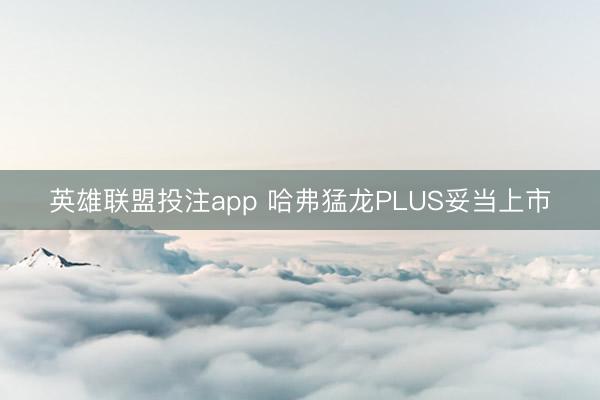 英雄联盟投注app 哈弗猛龙PLUS妥当上市