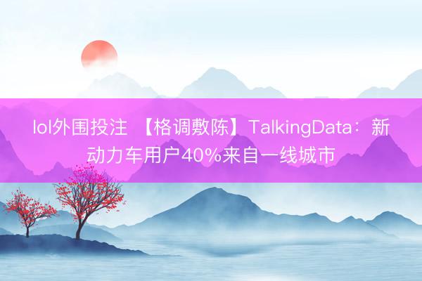 lol外围投注 【格调敷陈】TalkingData：新动力车用户40%来自一线城市