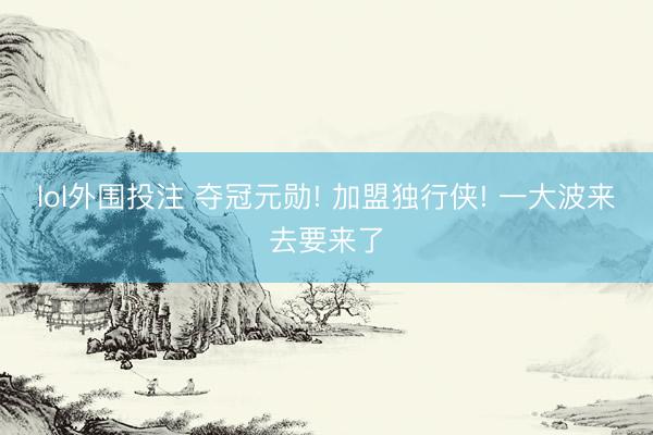 lol外围投注 夺冠元勋! 加盟独行侠! 一大波来去要来了