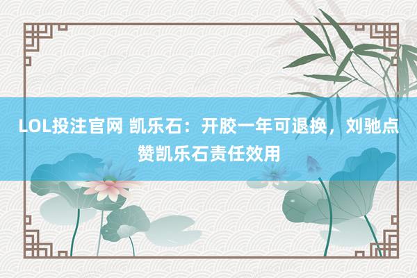 LOL投注官网 凯乐石:开胶一年可退换,刘驰点赞凯乐石责任效用