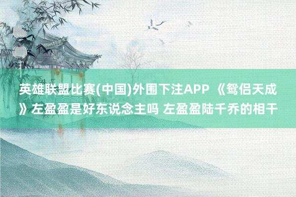英雄联盟比赛(中国)外围下注APP 《鸳侣天成》左盈盈是好东说念主吗 左盈盈陆千乔的相干