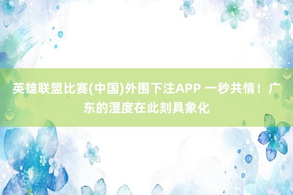 英雄联盟比赛(中国)外围下注APP 一秒共情！广东的湿度在此刻具象化