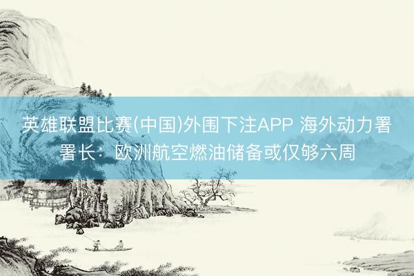 英雄联盟比赛(中国)外围下注APP 海外动力署署长：欧洲航空燃油储备或仅够六周