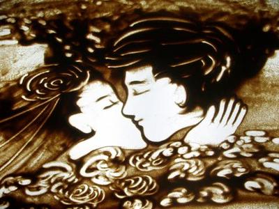 沙画艺术 流动的沙与灵动的创作